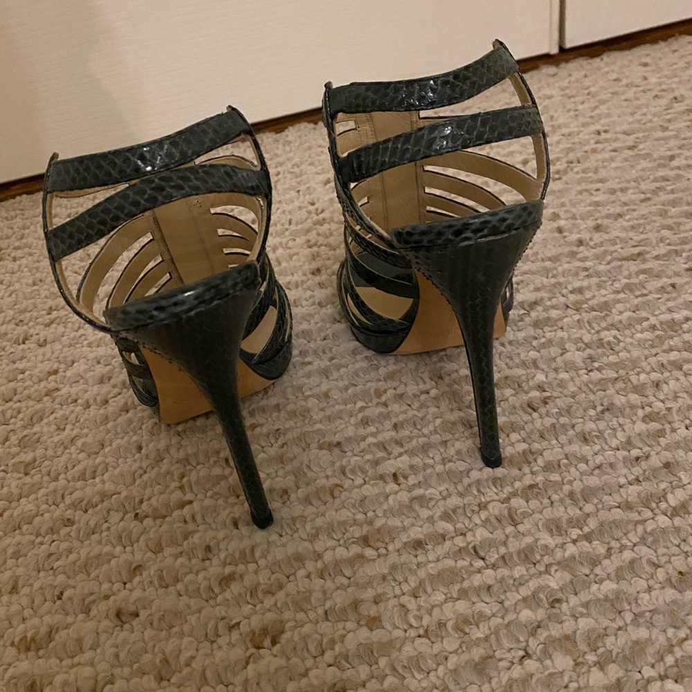 Jimmy Choo Green Python Glenys Gladiator Sandals - image 5